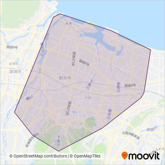 射水市コミュニティバス coverage area map