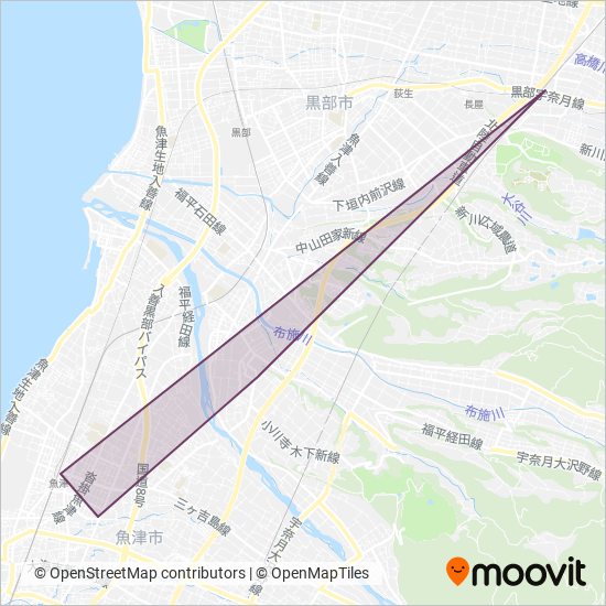 予約式あいのりタクシー　おもてなし魚津直行便 coverage area map