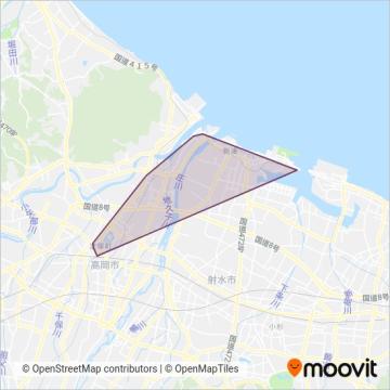 万葉線株式会社 coverage area map
