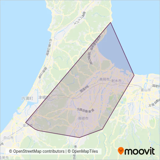 加越能バス株式会社サービスエリアマップ