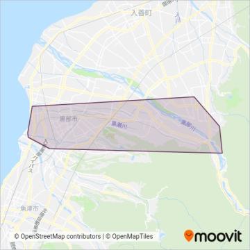 黒部市内路線バスサービスエリアマップ
