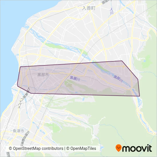 黒部市内路線バスサービスエリアマップ
