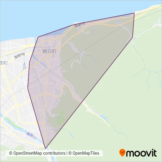 あさひまちバスサービスエリアマップ