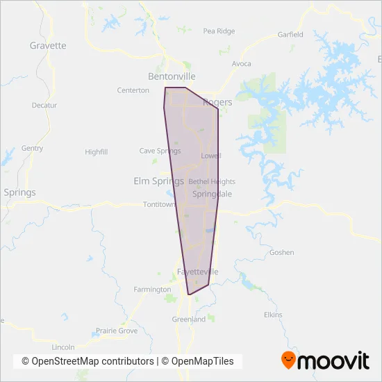Ozark Regional Transit coverage area map