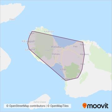 Maui County Transit coverage area map