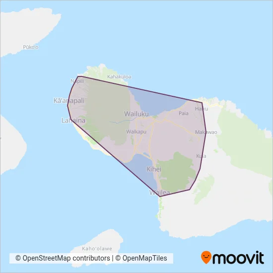 Maui County Transit coverage area map