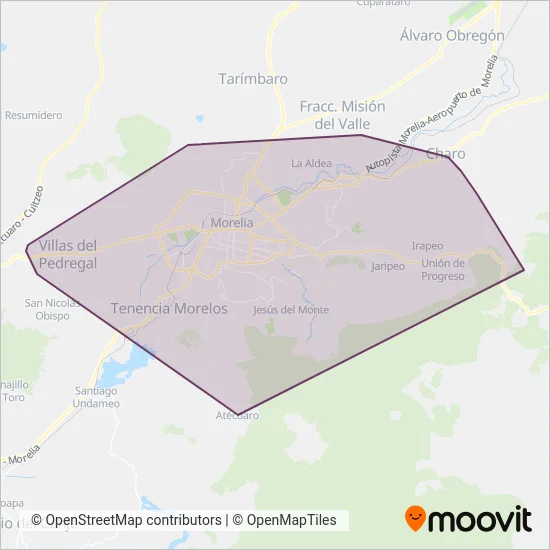 Camiones coverage area map