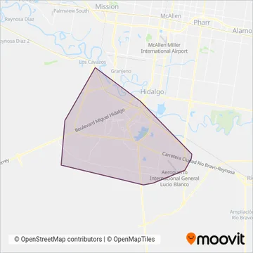 Transporte público de Reynosa coverage area map