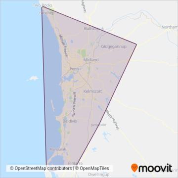 Transperth coverage area map