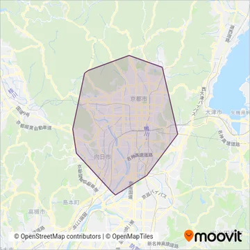 京都市交通局 (Bus) coverage area map