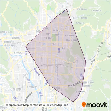 京都市交通局 (Subway) coverage area map