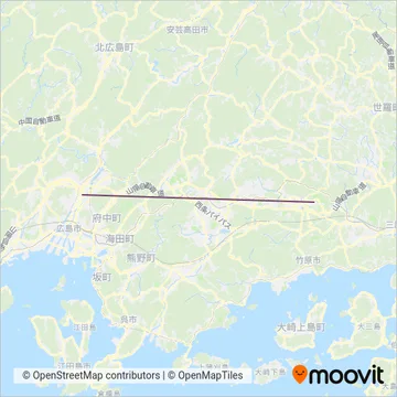 Hiroshima Airport Bus Limousine coverage area map