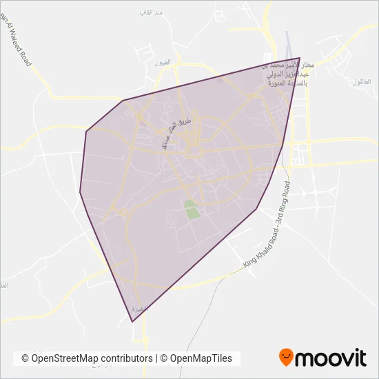 Madinah Bus coverage area map