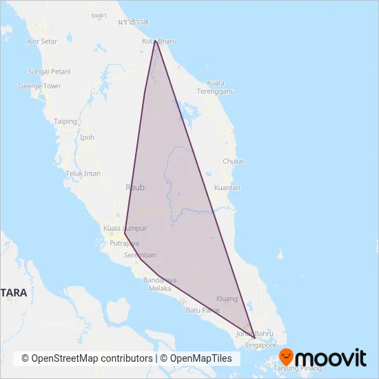 Keretapi Tanah Melayu coverage area map