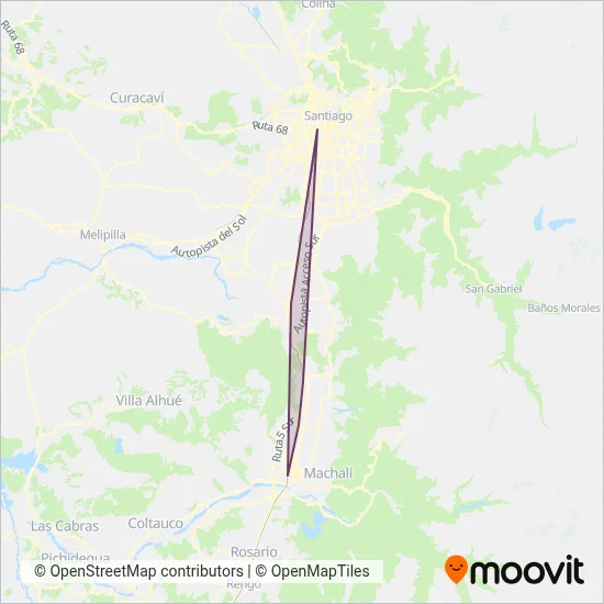 EFE Trenes de Chile coverage area map