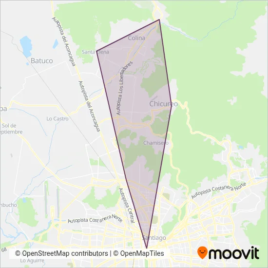 Buses Colina coverage area map