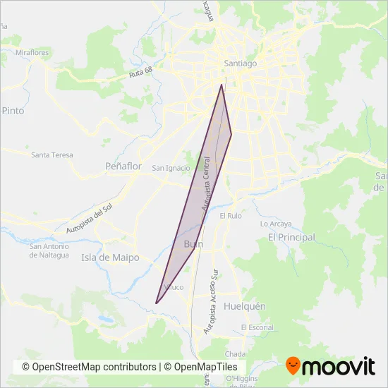 Buses Buin Maipo coverage area map