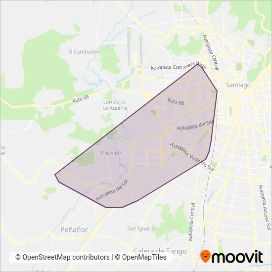 Buses Lider coverage area map