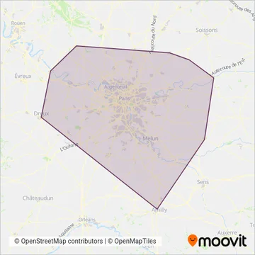 Train coverage area map