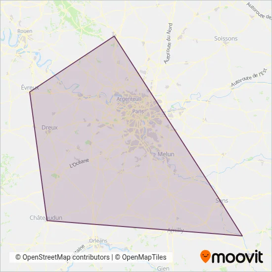 Mapa del área de cobertura de TER