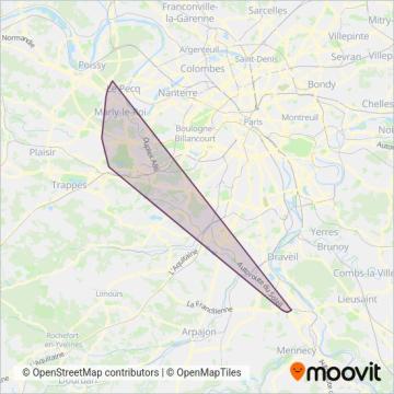 Tramway coverage area map