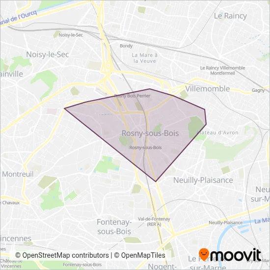 Carte de la zone de couverture de Titus