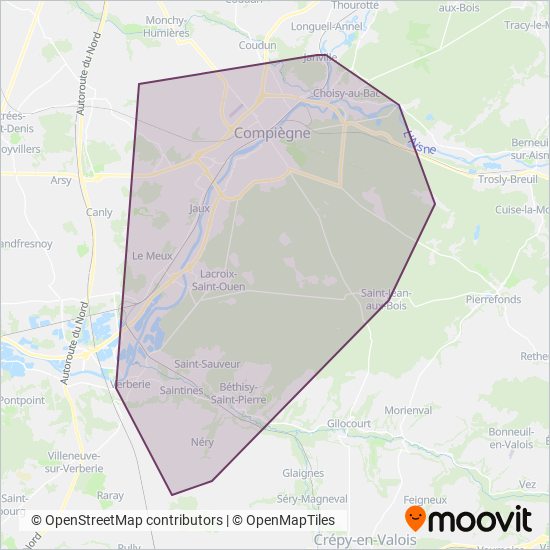 TIC - AR Compiègne coverage area map
