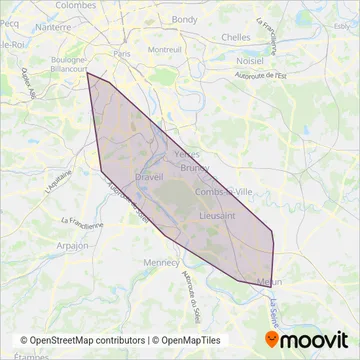 Sénart coverage area map