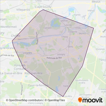 Marne-la-Vallée coverage area map
