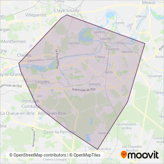 Marne-la-Vallée coverage area map