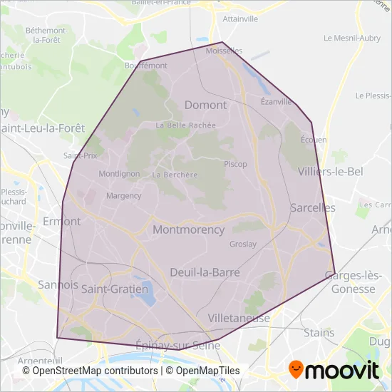 Vallée de Montmorency coverage area map