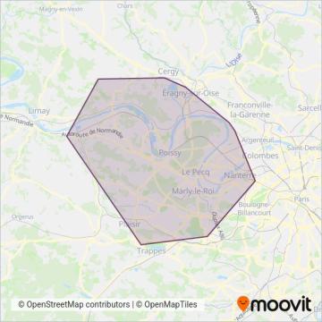 Poissy - Les Mureaux coverage area map
