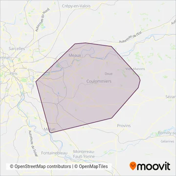 Brie et 2 Morin coverage area map