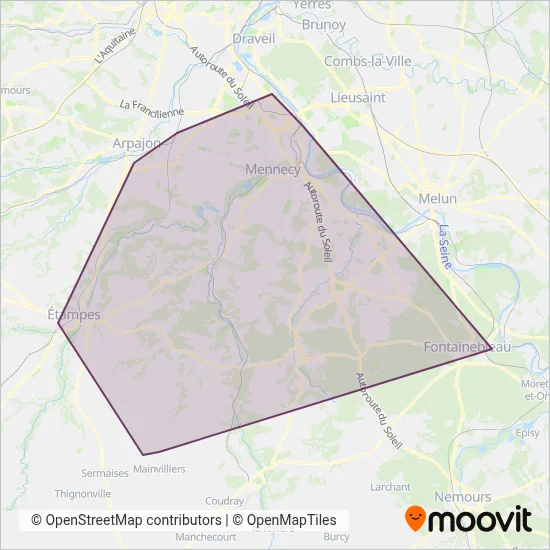 Carte de la zone de couverture de Essonne Sud Est