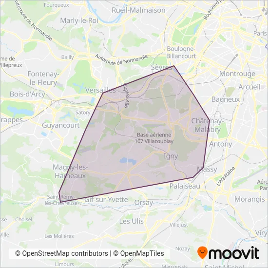Vélizy Vallées coverage area map