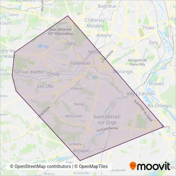 Paris Saclay coverage area map