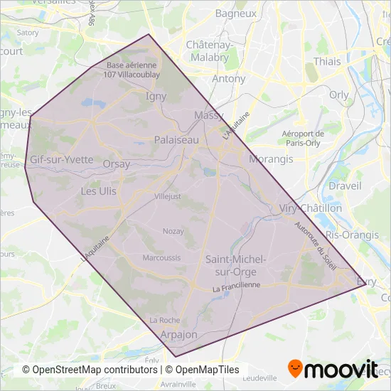 Paris Saclay coverage area map