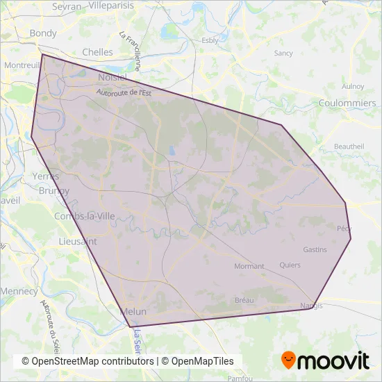 Carte de la zone de couverture de Pays Briard