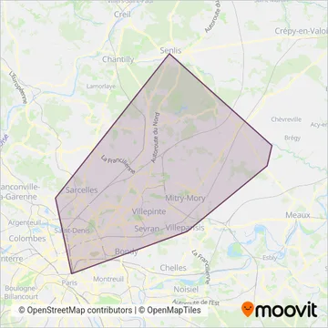 Roissy Ouest coverage area map
