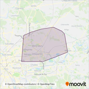 Roissy Est coverage area map