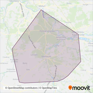 Vallée du Loing - Nemours coverage area map