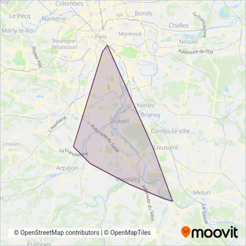 Evry Centre Essonne coverage area map