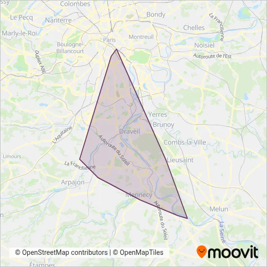 Evry Centre Essonne coverage area map