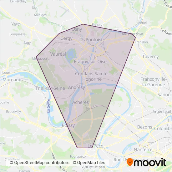 Cergy-Pontoise Confluence coverage area map