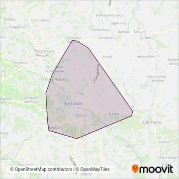 Beauvais Interurbain coverage area map