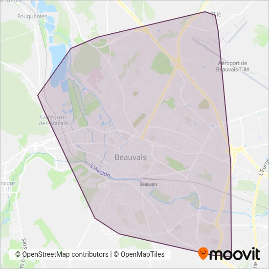 Beauvais Urbain coverage area map