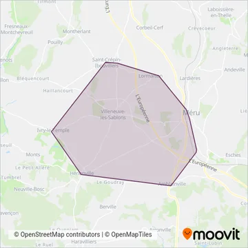 Sablons Bus - C.C. des Sablons coverage area map