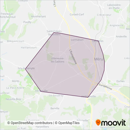 Sablons Bus - C.C. des Sablons coverage area map