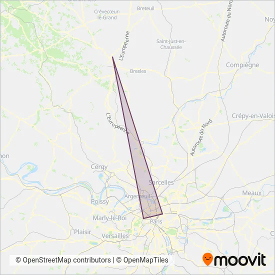 Carte de la zone de couverture de Aérobus