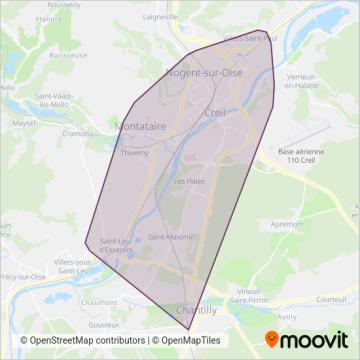 AXO - Agglo Creil Sud Oise coverage area map